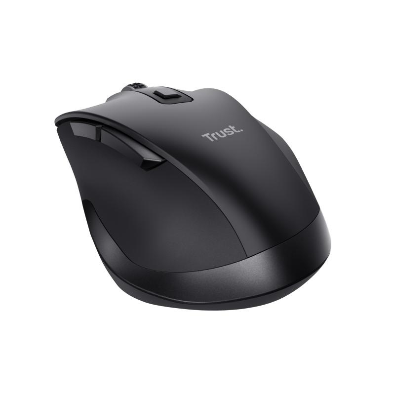 Mouse Trust Fyda ergonomic, reincarcabil, wireless RF 2.4GHz, USB2.0, 6 butoane, rezolutie 2400 DPI, negru - Img 7