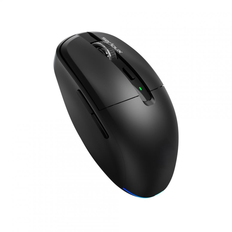 Mouse wireless AirFlow 2.4G+BT cu mod dual, cu receptor dual USB-A +USB-C; LED frontal Mod: 2.4G + Bluetooth Număr cheie: 6 Material: ABS Culoare: Negru complet DPI: 800-1200-1600 Comutator: Clic silențios pentru butonul L-R Interfață: Receptor - Img 4