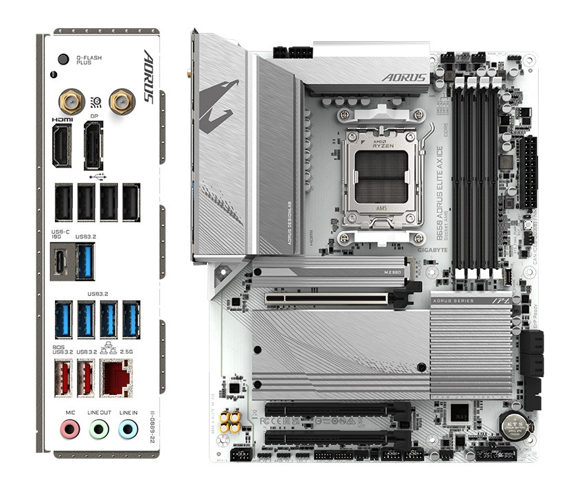 Placa de baza Gigabyte B650 AORUS ELITE AX ICE AM5 4x DDR5, 3x PCIE x16, 3x M.2, 1x DP 1x HDMI, 4x SATA 6GB/s, ATX - Img 3