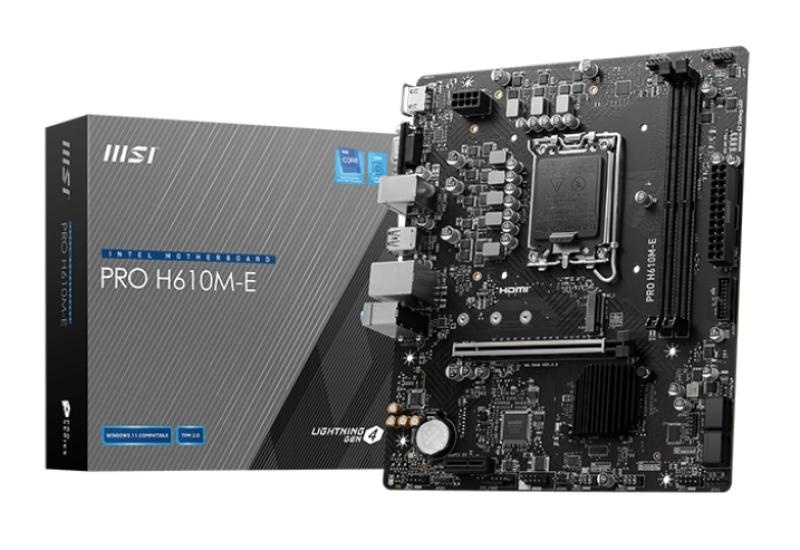 Placa de baza MSI PRO H610M-E DDR5 LGA1700 2x DDR5, 1x HDMI 1x VGA, 1x PCIE x16 1x PCIE x1, 1x M.2 4x SATA 6gb/s, mATX - Img 4