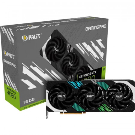 Placa Video PALIT GeForce RTX™ 4080 SUPER GamingPro OC GDDR6X 256 bit, PCIE 4.0, 1x HDMI 3x DP