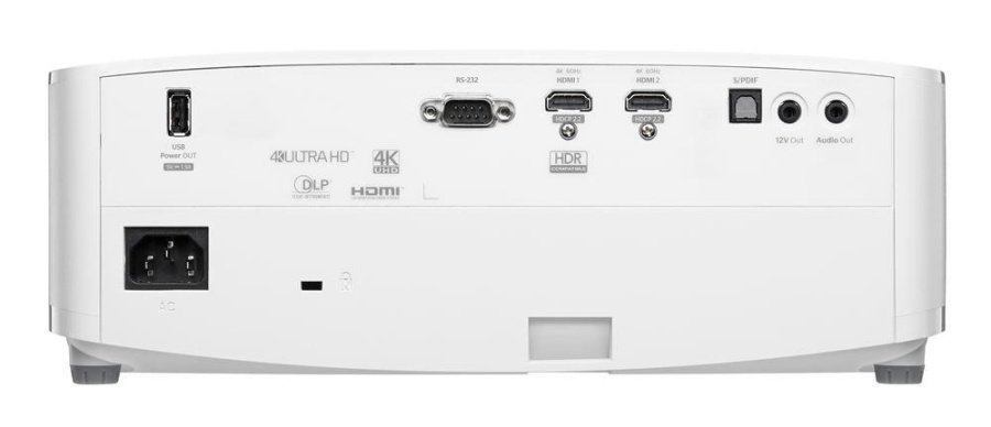 Proiector OPTOMA UHD38x, 3D, 4K UHD 3840* 2160, 4000 lumeni, 1.000.000:1, 16:9 nativ, 4:3 compatibil, dimensiune maxima imagine 300", distanta maxima de proiectie 9.9 m, lampa 4.000 ore/ 15.000 ore dynamic mode, 2* HDMI, audio out, S/PDIF, USB-A power - Img 3