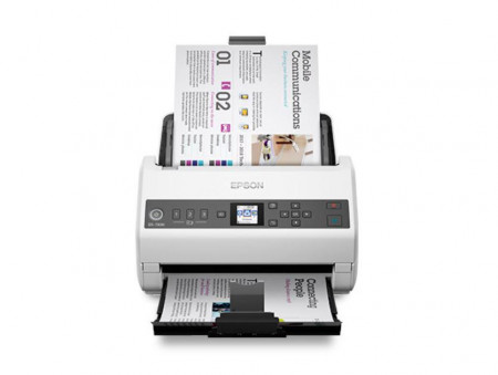 Scanner Epson DS-730N, dimensiune A4, tip sheetfed, viteza scanare: 40 ppm alb-negru si color, rezolutie optica 1200dpi, ADF Single Pass 100 pagini, duplex, Scan to Email, Scan to FTP, Scan to Web folders, Scan to Network folders, software: Epson Device