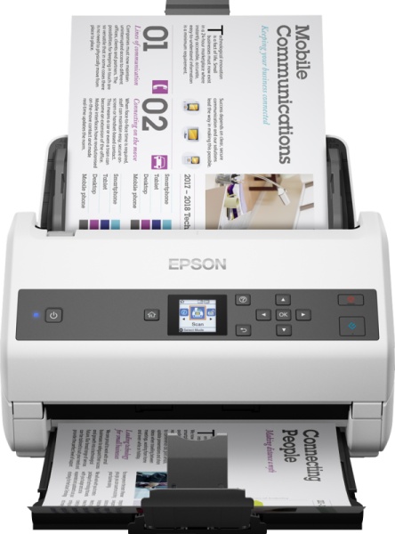 Scanner Epson DS-870, dimensiune A4, tip sheetfed, viteza scanare: 65ppm, rezolutie optica 600x600dpi, ADF 100 pagini, duplex, Fiabilitate ciclu de lucru zilnic 7.000 Pagini,Formate iesire: BMP, JPEG, TIFF, Scanare către multi TIFF, PDF, Scanare către - Img 4