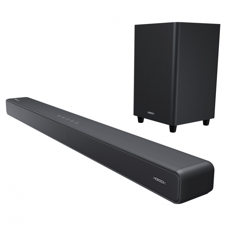 SOUNDBAR HORIZON HAV-S5950W / System 2.1 / Max Audio Power 160W (40W x2 + 80W) / Digital Optical / AUX (3.5mm) / HDMI-ARC (CEC) / BT 5.4 / USB Playback / DOT-Matrix Display / Remote + Button Keys / Impedance: 6Ω x2 + 4Ω / Signal to Noise Ratio (SNR): - Img 4