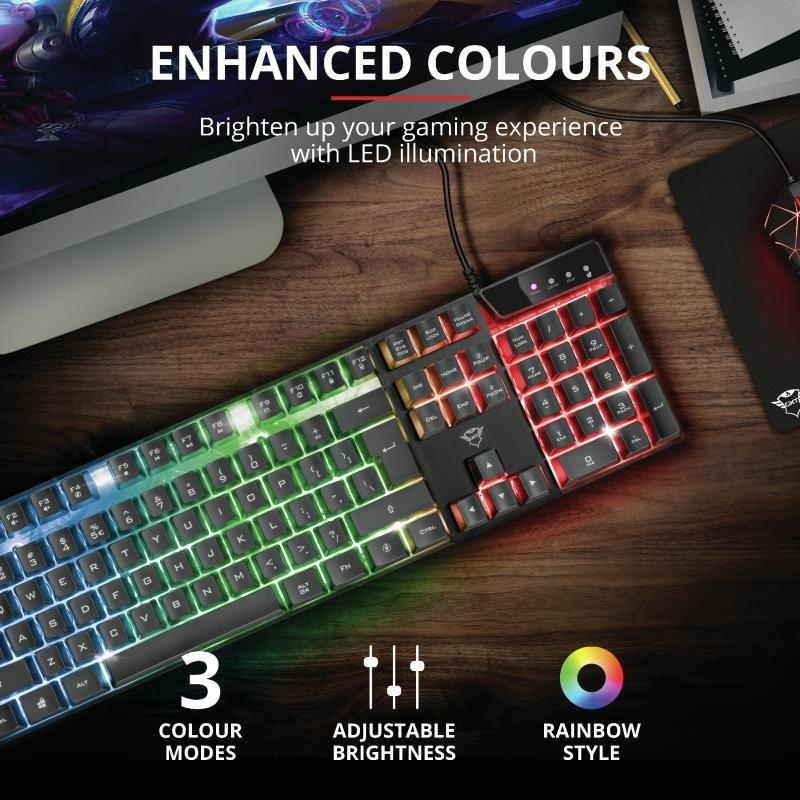 Tastatura Trust GXT 835 Azor, gaming, neagra - Img 6