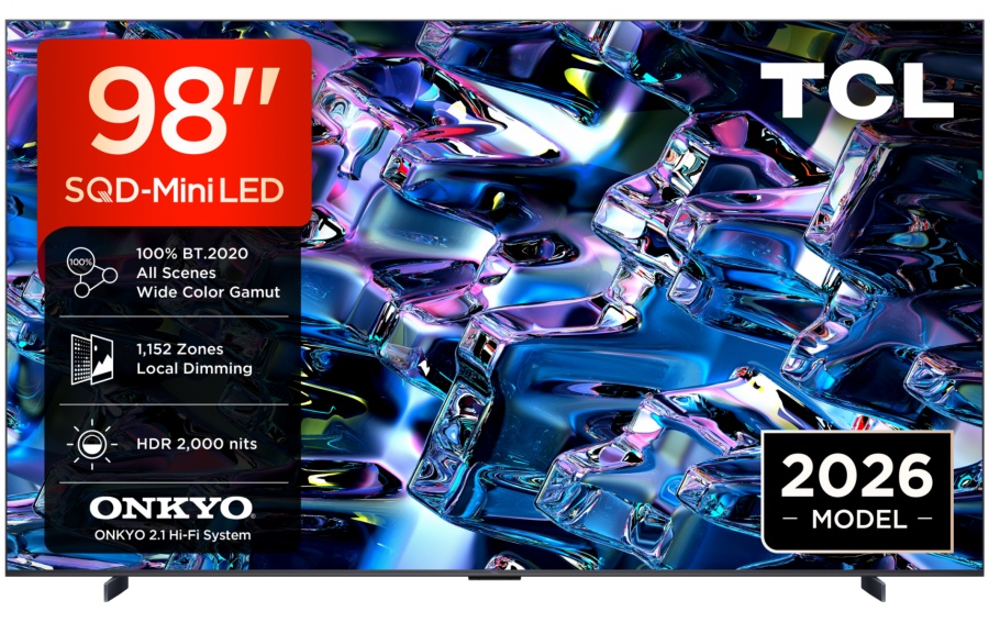 Televizor TCL SQD-MiniLED 98MSQLED80L, 248 cm, Smart Google TV, 4K, Onkyo (Model 2026) - Img 2
