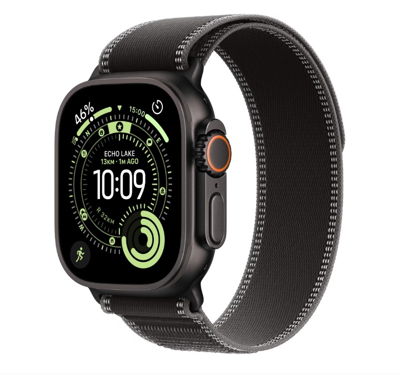 Apple Watch Ultra 3 GPS + Cellular 49mm Black Titanium Case with Black/Charcoal Trail Loop - S/M - Img 2