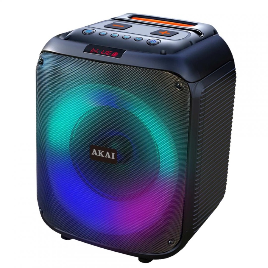 Boxa portabila Akai Bluetooth 5.0, putere RMS 40W, intrare AUX de 3,5 mm, timp de încărcare - aprox. 6 ore, baterie 7.4V, 3600mAh consum de energie 15W, impedanță 2 ohmi (difuzor), raport S/N 60dB, distorsiune 10%, negru - Img 2