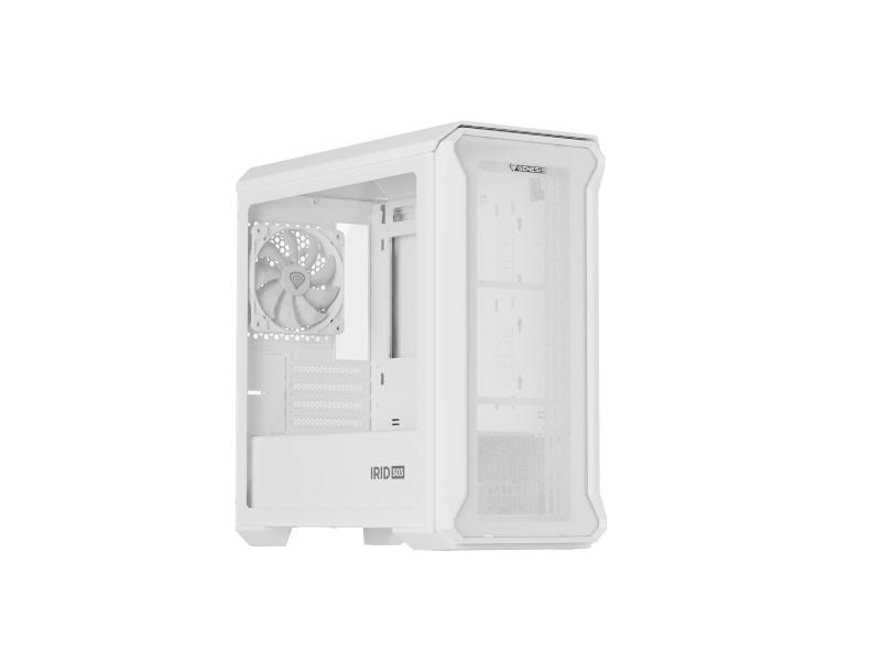 Carcasa GENESIS IRID 503 LITE Mini Tower ARGB ALB, Tempered Glass, Sloturi Expansiune 5, Drive Bays: 2x3.5" 3x2.5", Ventilatoare Suportate: 6 (spate: 1x120mm, fata: 3x120mm sau 2x140mm, sus: 2x120mm sau 2x140mm), Ventilatoare Incluse: 1 (spate: 1x120mm), - Img 4