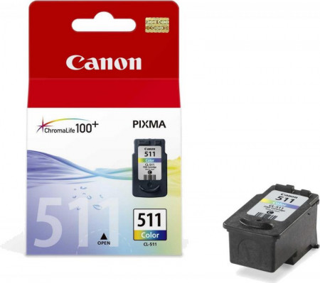 Cartus cerneala Canon CL-511, color, capacitate 9ml / 245 pagini, pentru Canon Pixma IP2700, Pixma MP230, Pixma MP240, Pixma MP250, Pixma MP260, Pixma MP270, Pixma MP280, Pixma MP282, Pixma MP480, Pixma MP490, Pixma MP495, Pixma MX320, Pixma MX330, Pixma