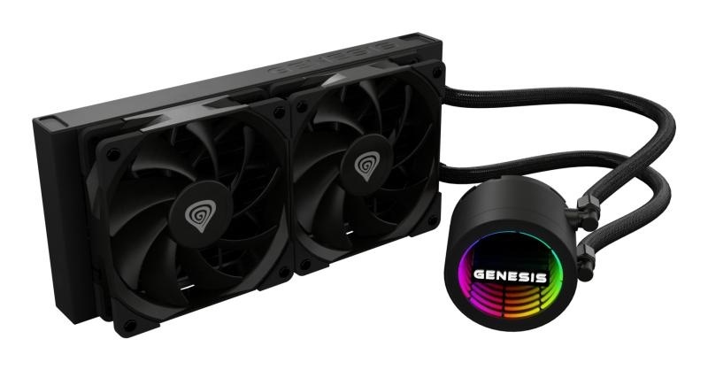 Cooler Procesor GENESIS HYDRIA 240 NEGRU, dimensiune radiator 276x120x27mm, 2 ventilatoare ARGB, Viteza ventilatoare: 500-1550 RPM, Airflow ventilatoare: 80 CFM, Suport AMD: AM4/AM5, suport INTEL: LGA 1151/1156/1150/1200/1700/1851 - Img 7