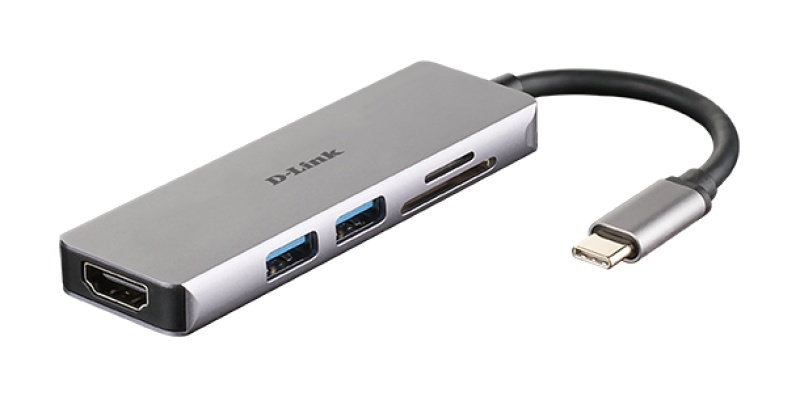 D-Link DUB-M530 5-in-1 USB-C Hub with HDMI and SD/microSD card reader, DUB-M530,1* USB-C connector with USB cable 11.5 cm, 1* HDMI Port, 2* USB Type-APort (USB 3.0), 1* SD card slot, 1* microSD card slot, Weight: 42g. - Img 2