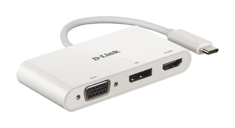 D-Link DUB-V310 3-in-1 USB-C Hub with HDMI, VGA and DisplayPort DUB-V310 ,1* USB-C connector , 1* HDMI Port, 1* VGA, 1* DisplayPort. - Img 3