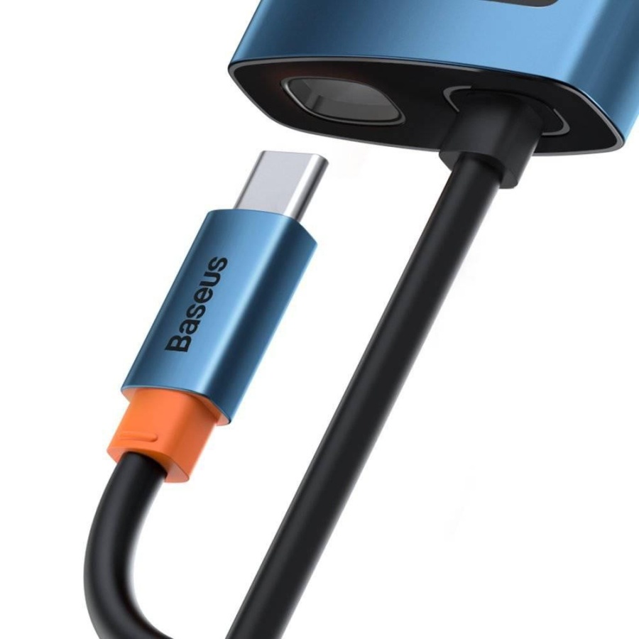 DOCKING Station Baseus Metal Gleam, conectare PC USB Type-C, USB 3.0 x 3, USB Type C x 1 PD 100W 5V / 9V / 14.5V / 20V 5A (Max.), Gigabit RJ-45 x 1, HDMI x 1/4K/30Hz, albastru - Img 4