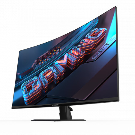 Gigabyte Monitor gaming 32" GS32QC, Non-glare, Rezolutie: 2560 x 1440 (QHD), Luminozitate: 300 cd/m2 (TYP), Contrast: 3500:1, Unghi vizualizare: 78°(H)/178°(V), Culori: 16.7M, Timp raspuns: 1ms, Refresh rate: 165Hz, HDR Ready, Flicker-free, Interfata: 2