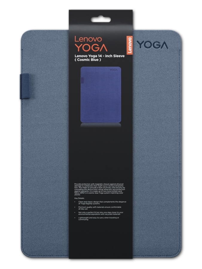 Husa Lenovo Yoga pentru laptop de 14 inch, fabricata din poliester; potrivita pentru dispozitive cu dimensiuni de pana la: 31.77 cm x 22.21 cm x 1.66 cm, culoare: albastru (cosmic blue) - Img 6