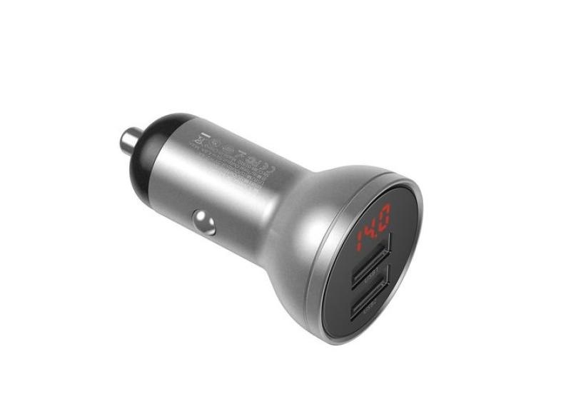 Incarcato auto Baseus Digital Display, 2 x USB Output 5V/4.8A, total output 24W, pt. bricheta auto, afisaj digital, argintiu - Img 9