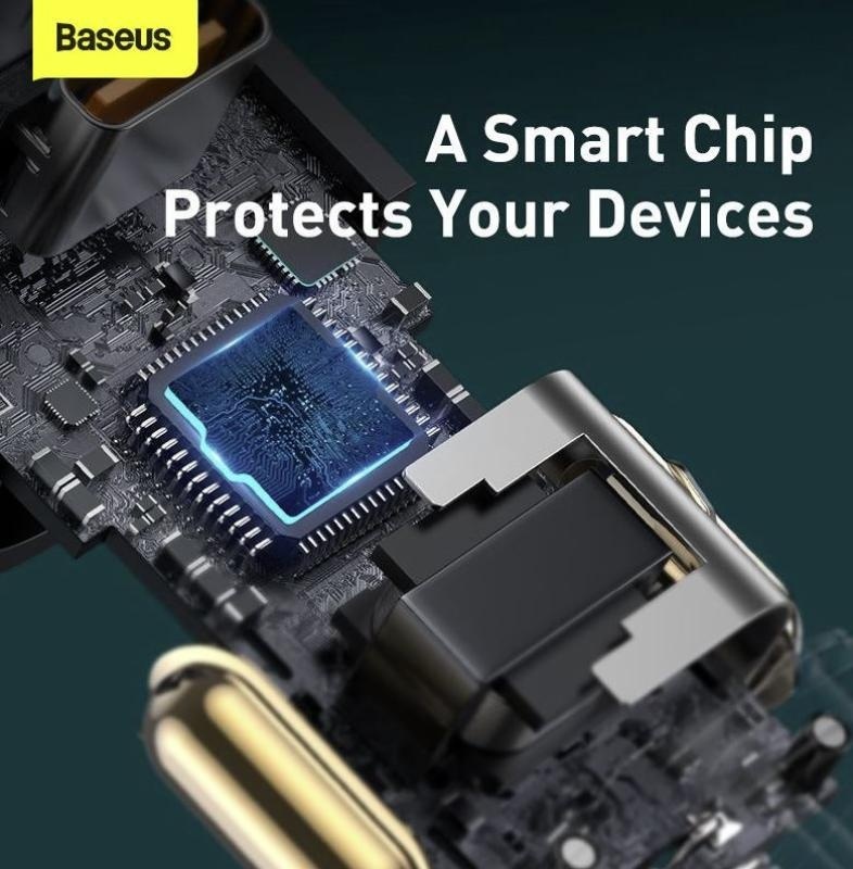 Incarcator auto Baseus Share Together, 1 x USB Output 5V/3A, 1 x USB Type-C max 5V/3A si 1 x bricheta auto 60W, total output 120W, pt. bricheta auto, gri - Img 8
