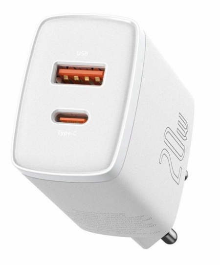 Incarcator Baseus Compact, fast charge 20W, alb