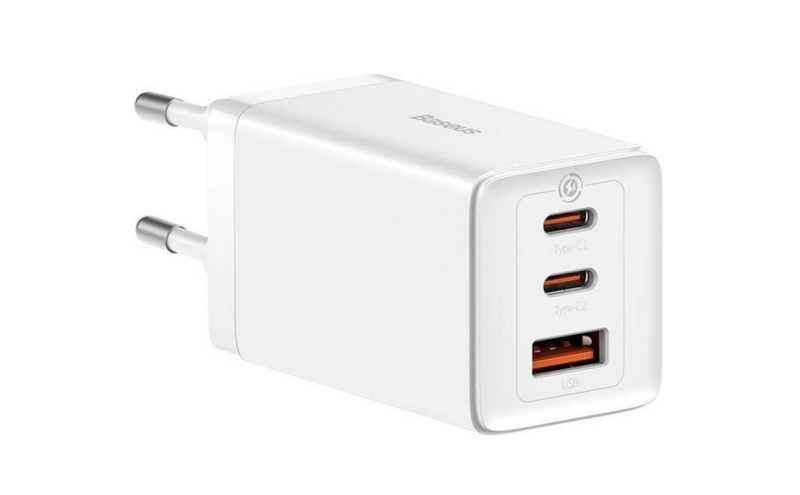 Incarcator retea Baseus GaN5 PRO, Quick Charge 65W, 2 porturi USB PD, 1 port USB Quick Charge, include cablu USB -C la USB-C de 100W, lungime 1m, alb - Img 5