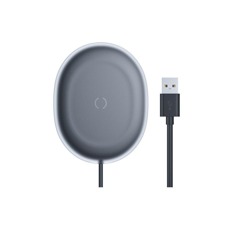 INCARCATOR wireless Baseus Jelly Qi 15W, compatibilitate smartphones si airpods, cablu Type-C la USB inclus, negru - Img 6