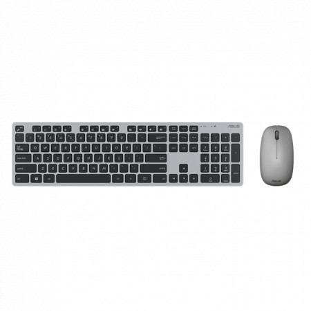 Kit Tastatura + Mouse Asus W5000, Wireless (10m) 2.4GHz, 800/1200/1600dpi, tastatura chiclet, 13 dedicated Windows 10 hotkeys, ultra-thin 11mm profile, high-quality rubber dome switches for silent, responsive keystrokes, Dimensions: tastatura