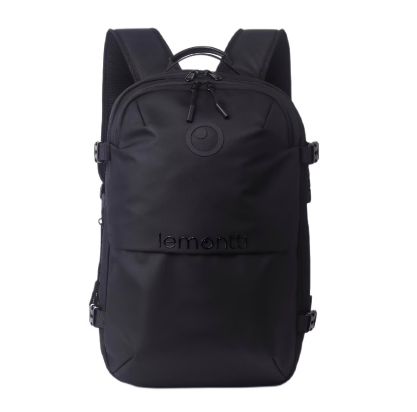Lemontti Rucsac Smart Premium cu Vacuum si pompa vid 5 capete inclusa, 30-60L pentru cabina avion, impermeabil, doua mufe incarcare USB: USB-A si Type-C, extensie suplimentara, sistem antifurt, Negru - Img 2