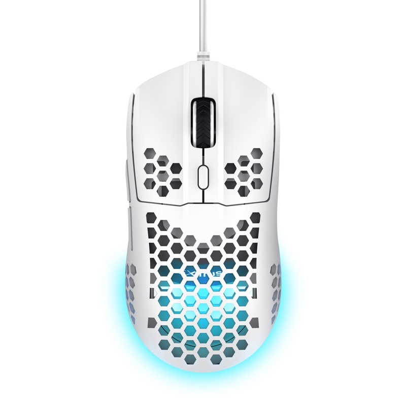 Mouse cu fir Trust GXT 928W Helox, rezolutie maxima 6400 DPI, 6 butoane, interfata USB-A, alb - Img 2