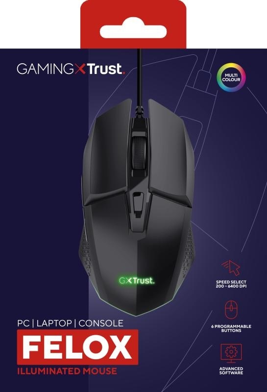 Mouse gaming Wireless Trust GXT 109 Felox, DPI: 1000-6400, negru - Img 12