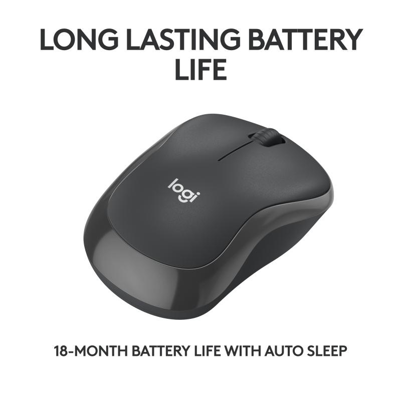 Mouse Logitech M240 Silent Graphite, rezolutie 1000 DPI, conectare wireless, interfata USB, gri - Img 6