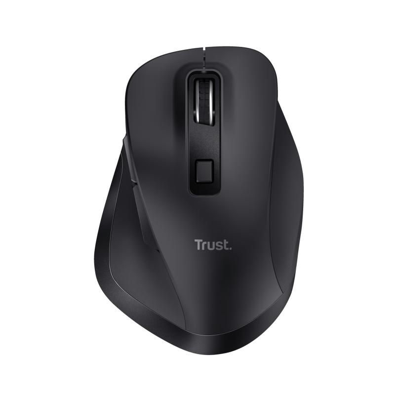 Mouse Trust Fyda ergonomic, reincarcabil, wireless RF 2.4GHz, USB2.0, 6 butoane, rezolutie 2400 DPI, negru - Img 8