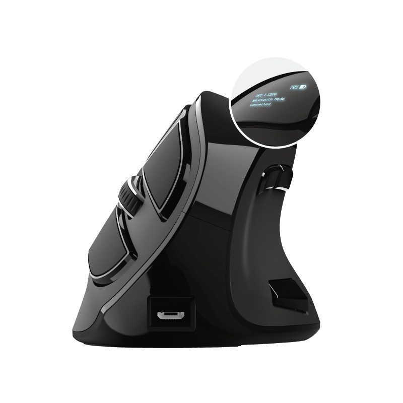 Mouse Trust Voxx, Rechargeable Ergonomic Wireless, negru - Img 6