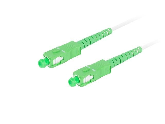 Patch cord fibră SM SC/APC-SC/APC simplex 10 m LSZH G657A2 3,0 mm alb - Img 2