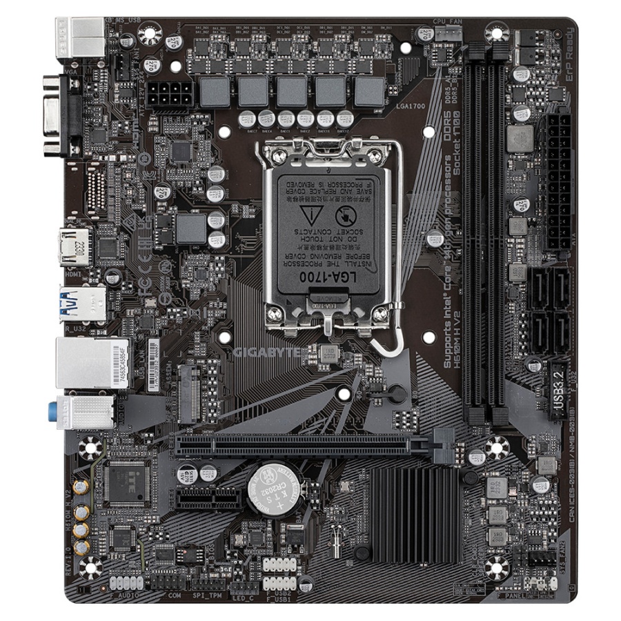 Placa de baza GIGABYTE H610M H V2 LGA1700, 2x DDR5, 1x PCIE x16 1x PCIE x1, 1x M.2, 1x D-Sub 1x HDMI, 4x SATA 6GB/s, mATX - Img 2