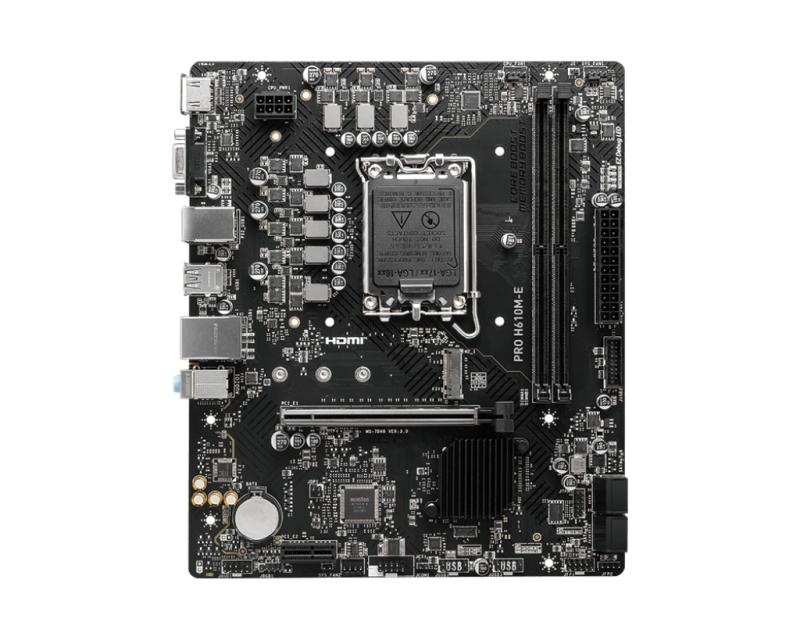 Placa de baza MSI PRO H610M-E DDR5 LGA1700 2x DDR5, 1x HDMI 1x VGA, 1x PCIE x16 1x PCIE x1, 1x M.2 4x SATA 6gb/s, mATX - Img 5