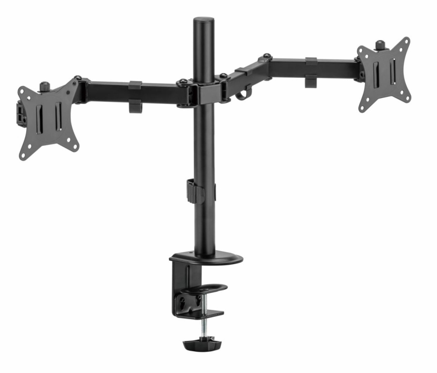 Suport 2 monitoare SeriouxMM66-C024, brat articulat monitor, compatibilitate dimensiune ecran 17"-32", greutate maximă suportata: (per ecran): 9kg, VESA: 75x75, 100x100, inclinare: +45°~-45°, pivotare: +90°~-90°, rotația ecranului: + 180°~-180°, - Img 5