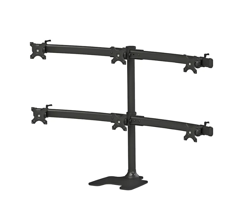 Suport 6 monitoare de birou Neomounts FPMA-D700DD6; pentru display-uri cu diagonale 10"-27", sistem de prindere VESA 100x100~100x100, greutate maxima suportata 8 - per ecrankg, full motion, tilt +180°, swivel +180°, rotate +360°; inaltime reglabila - Img 2