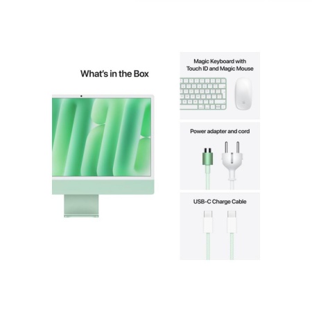 Apple iMAC 24" Retina 4.5k/ Apple M4 (CPU 10-core, GPU 10-core, Neural Engine 16-core)/24GB/512GB - Green - INT KB (2024)