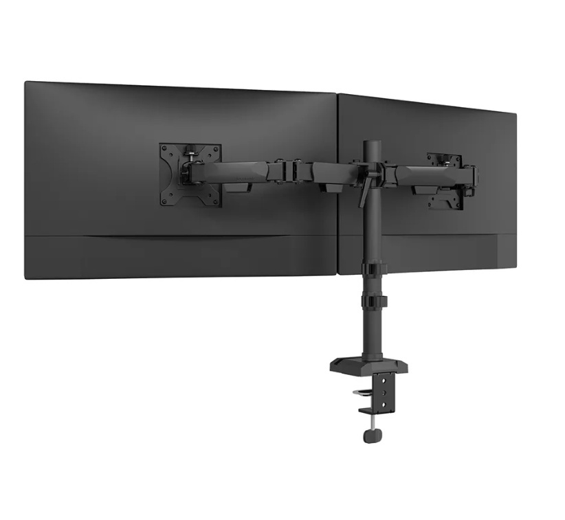 Brat dublu monitor Neomounts DS60-600BL2; pentru display-uri cu diagonale 10"-32", sistem de prindere VESA 75x75~100x100, greutate maxima suportata 8 - per ecrankg, full motion, tilt +45°, swivel 90°, rotate 180°, distanta fata de perete 99-459mm; - Img 2