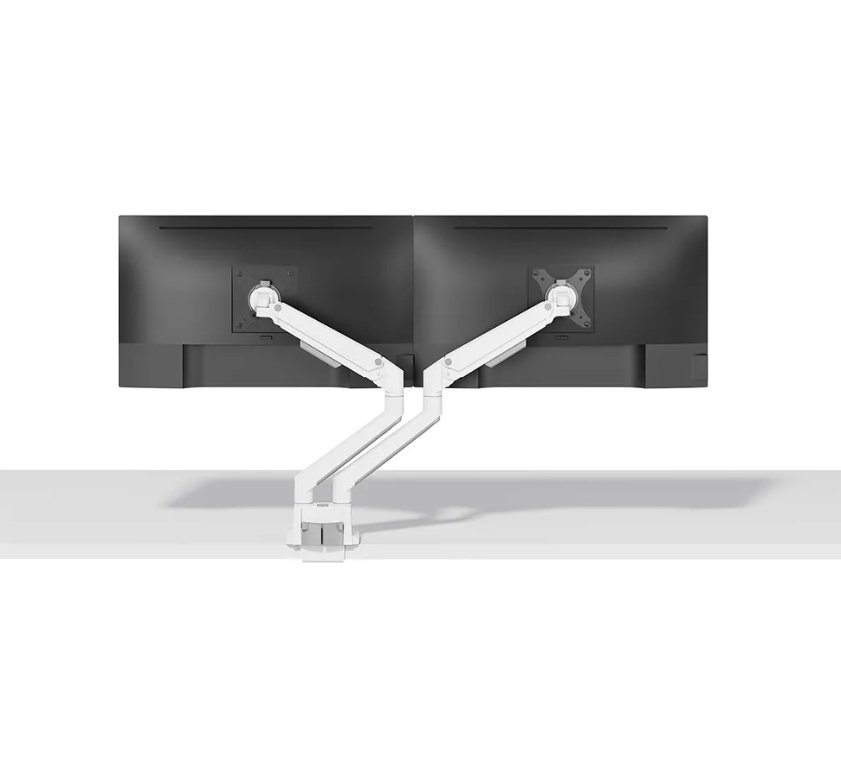 Brat dublu monitor Neomounts DS70-250WH2; pentru display-uri cu diagonale 17"-32", sistem de prindere VESA 75x75~100x100, greutate maxima suportata 9 - per ecrankg, full motion, tilt +45°, swivel 90°, rotate 180°; gas spring; culoare argintiu. Garantie 5 - Img 2