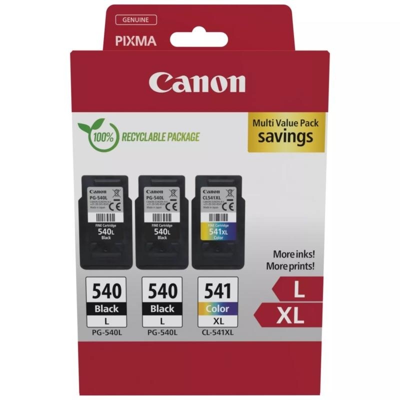 Canon pachet cartuse cearneala PG-540L X2 /CL-541XL MULTIPACK, capacitate negru: 2 X 300 pagini/11ml, Color: 400 pagini / 15ml, Compatibil cu: PIXMA GM2050, PIXMA MG2140, PIXMA MG2150, PIXMA MG2155, PIXMA MG2250, PIXMA MG3140, PIXMA MG3150, PIXMA MG3250, - Img 2