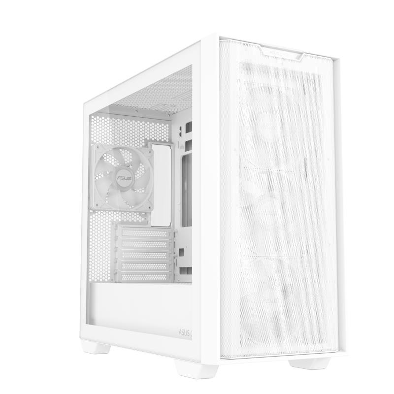 Carcasa ASUS A21 PLUS Mid Tower ARGB ALB, Tempered Glass, Sloturi Expansiune 5, Drive Bays: 2x3.5" sau 2x2.5" 1x2.5", Ventilatoare Suportate: 7 (spate: 1x120mm, fata: 3x120mm sau 2x140mm, sus: 3x120mm sau 2x140mm), Ventilatoare Incluse: 4 (spate: - Img 12