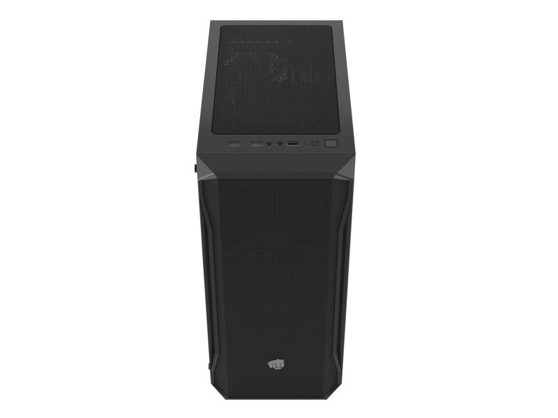 Carcasa FURY SHOBO SH4F Mid Tower NEGRU, Tempered Glass, Sloturi Expansiune 7, Drive Bays: 2x3.5" 2x2.5", Ventilatoare Suportate: 8 (spate: 1x120mm, fata: 3x120mm sau 3x140mm, sus: 2x120mm sau 1x140mm, jos: 2x120mm), Ventilatoare Incluse: 4 (4x120mm), - Img 4