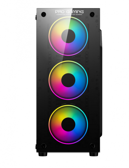 Carcasa PRO GAMING ELEMENT Mid Tower ARGB Negru - Img 3