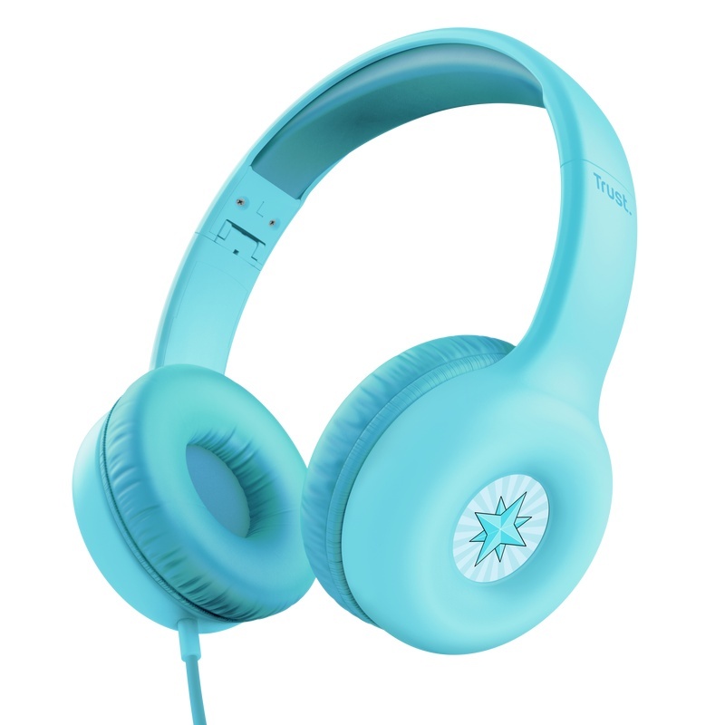 Casti Trust Nouna cu fir pentru copii, frecventa raspuns 20 Hz - 20.000 Hz, senzitivitate 92 dB, albastru - Img 2