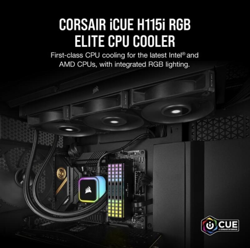 Cooler Procesor CORSAIR H115i ELITE RGB NEGRU - Img 5