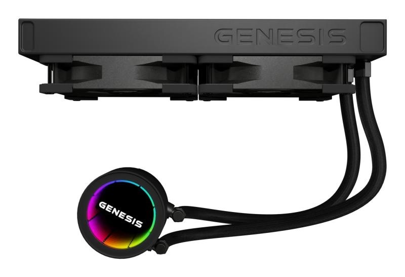 Cooler Procesor GENESIS HYDRIA 240 NEGRU, dimensiune radiator 276x120x27mm, 2 ventilatoare ARGB, Viteza ventilatoare: 500-1550 RPM, Airflow ventilatoare: 80 CFM, Suport AMD: AM4/AM5, suport INTEL: LGA 1151/1156/1150/1200/1700/1851 - Img 8