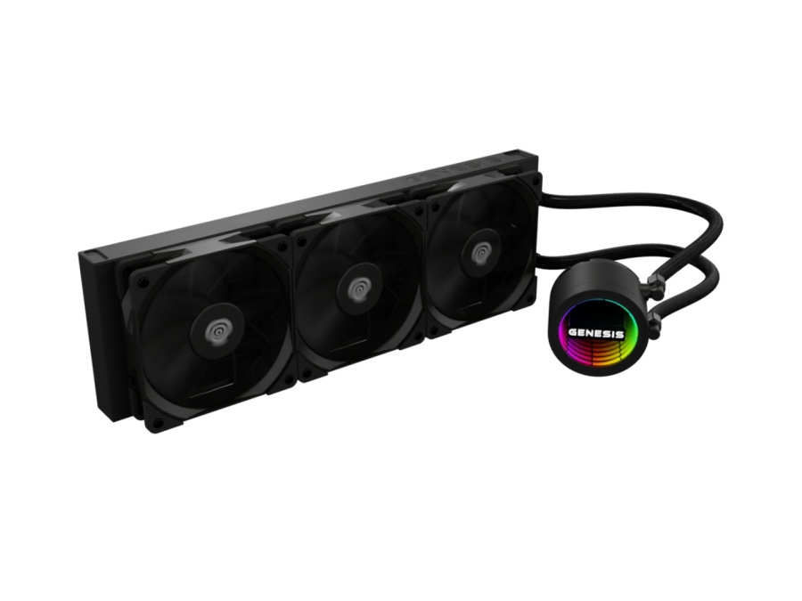 Cooler Procesor GENESIS HYDRIA 360 NEGRU, dimensiune radiator 397x120x27mm, 3 ventilatoare ARGB, Viteza ventilatoare: 500-1550 RPM, Airflow ventilatoare: 80 CFM, Suport AMD: AM4/AM5, suport INTEL: LGA 1151/1156/1150/1200/1700/1851 - Img 2