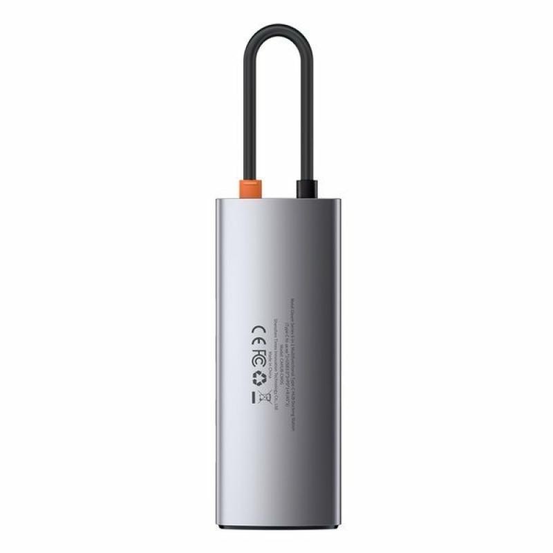 Docking Station Baseus Metal Gleam Series 5-in-1, conectare PC USB Type- C, USB 3.0 x 3, USB Type C x 1 PD 100W 5V / 9V / 14.5V / 20V 5A (Max.), HDMI x 1/4K/30Hz, gri - Img 6